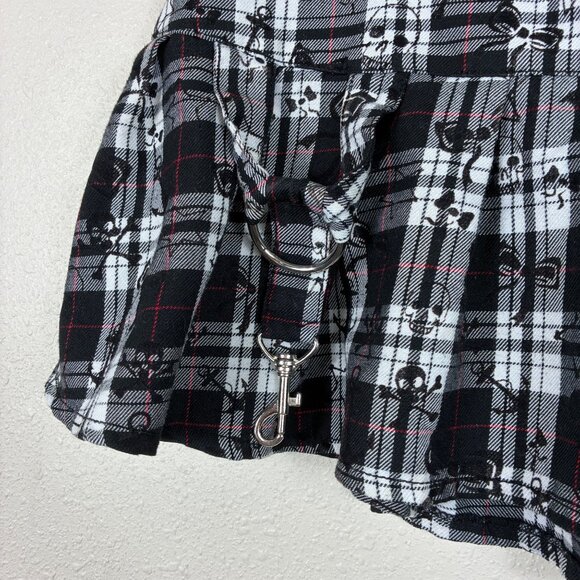 VTG Y2K Ghosts & Angels Ruffled Micro Mini Skirt Skull Bows Sz L Goth - Picture 3 of 7